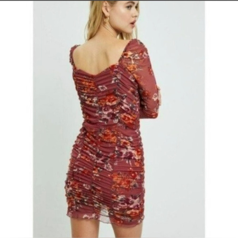 NWT 4SI3NNA Harper Floral Ruche Mini Dress - Picture 2 of 4